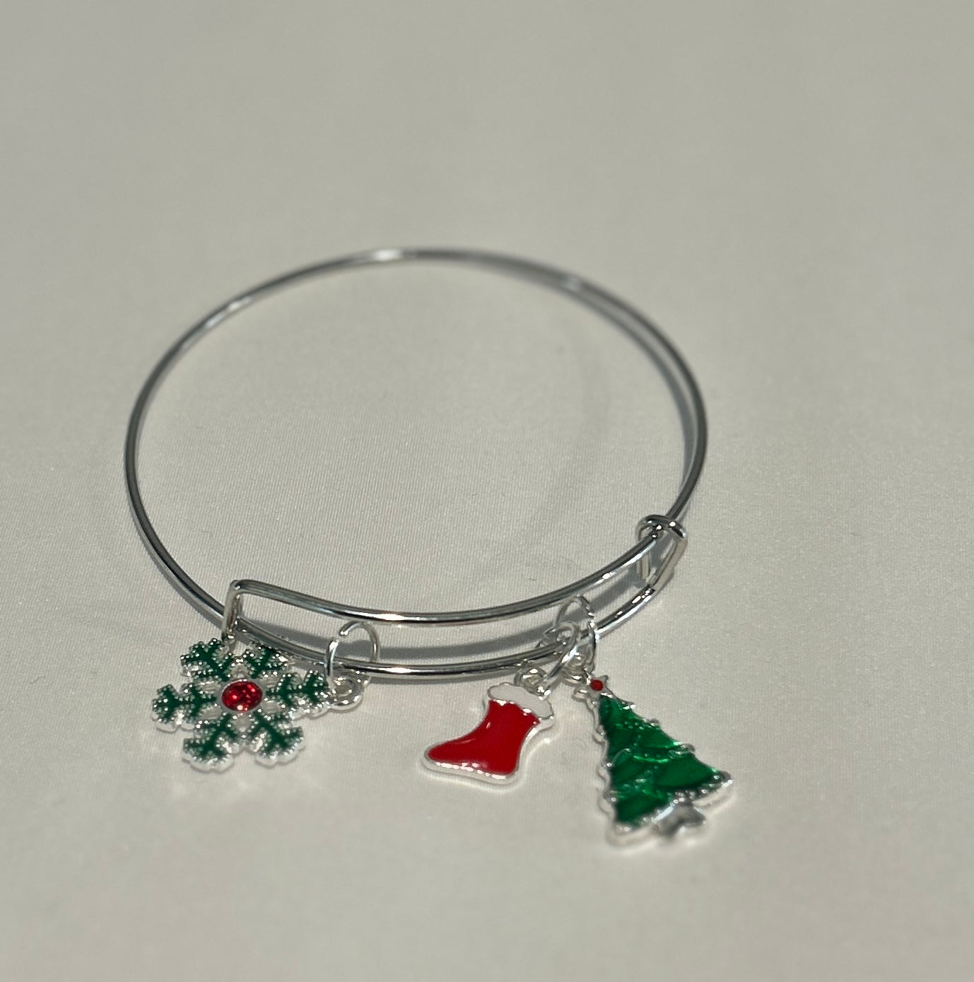 Stackable Charm Bangle Bracelets-Christmas