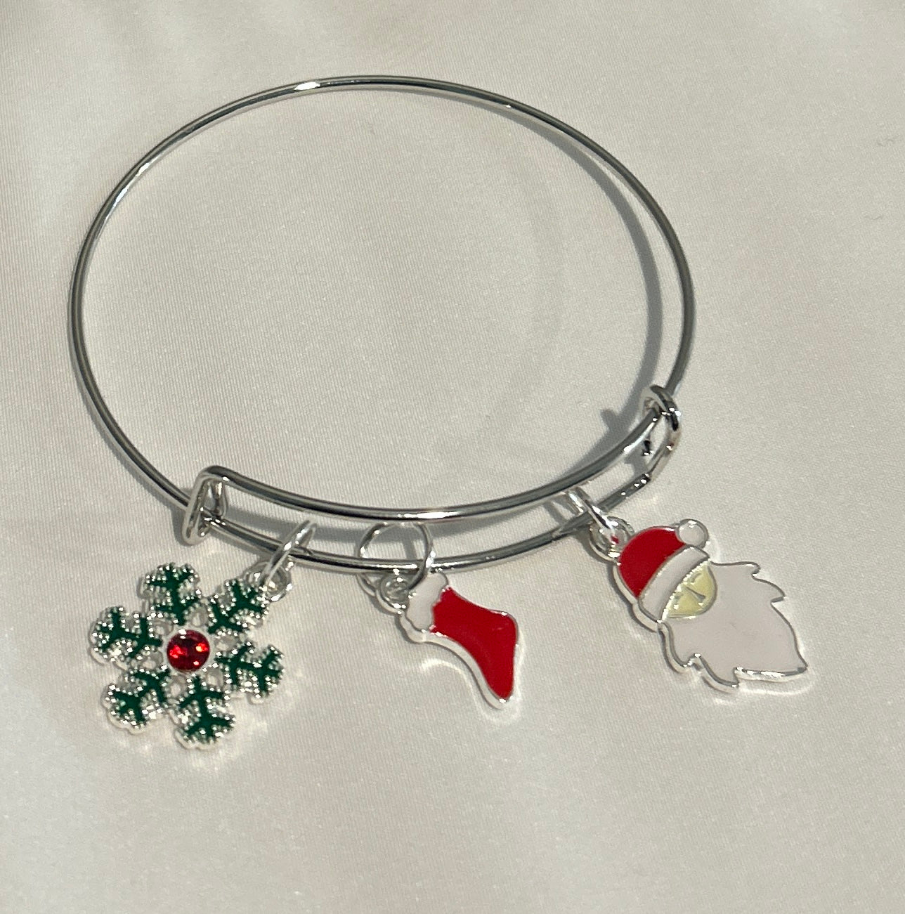 Stackable Charm Bangle Bracelets-Christmas