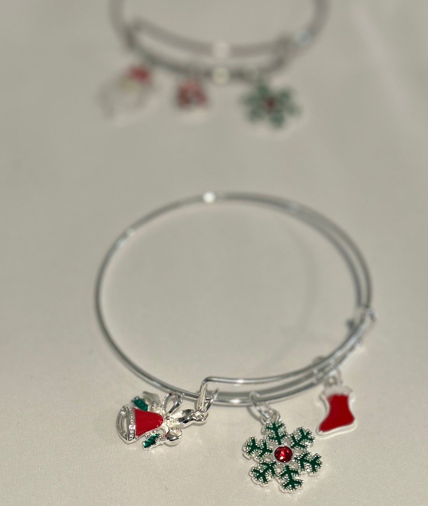 Stackable Charm Bangle Bracelets-Christmas