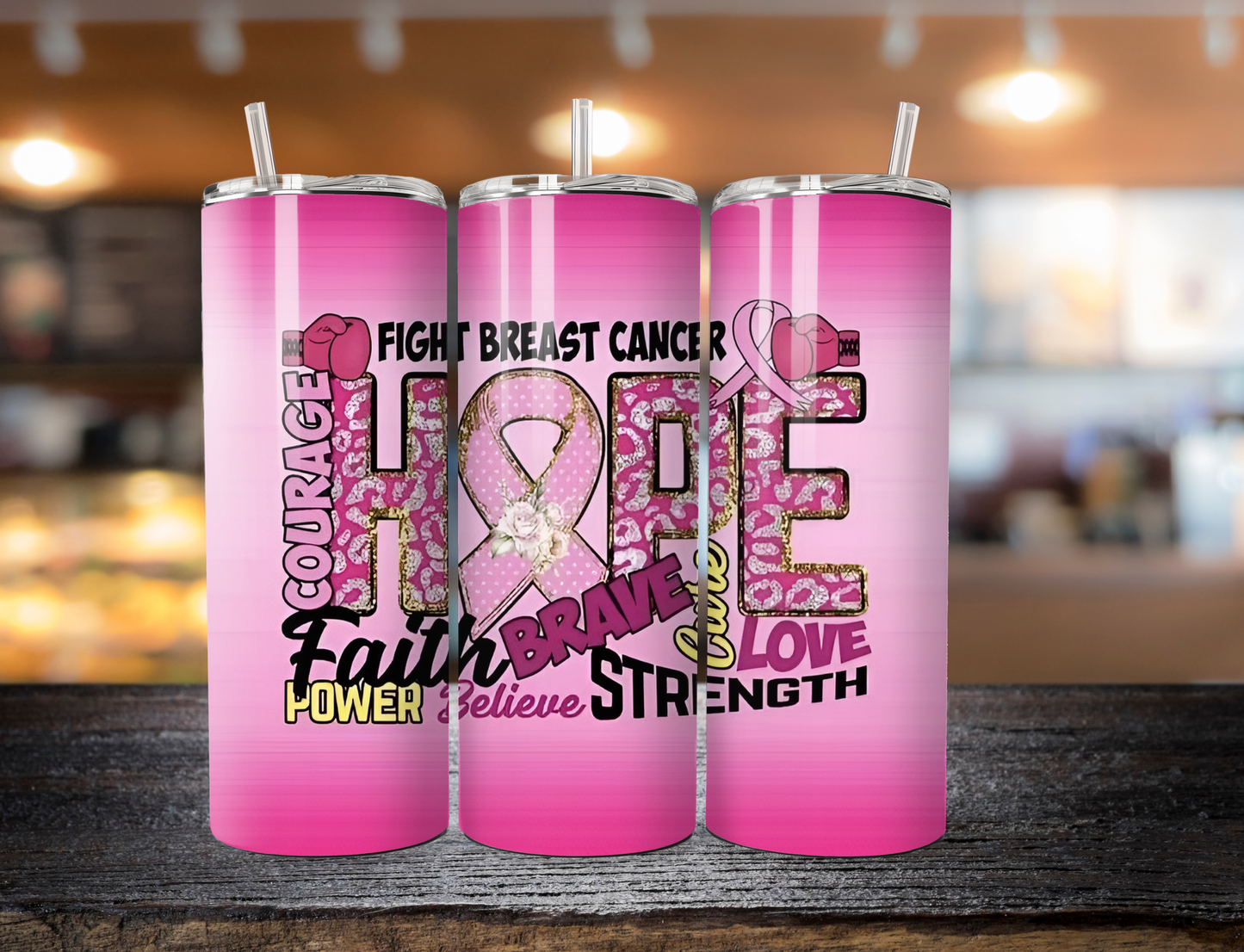 Breast Cancer Awareness Stainless Steel 20 oz Tumbler