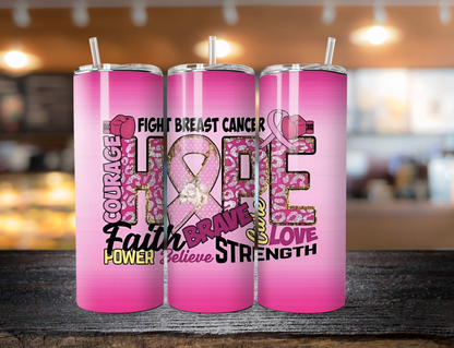 Breast Cancer Awareness Stainless Steel 20 oz Tumbler