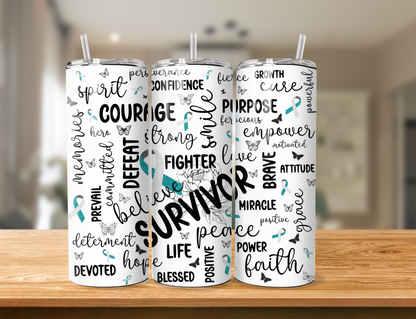 Cervical Cancer Awareness Stainless Steel 20 oz Tumbler