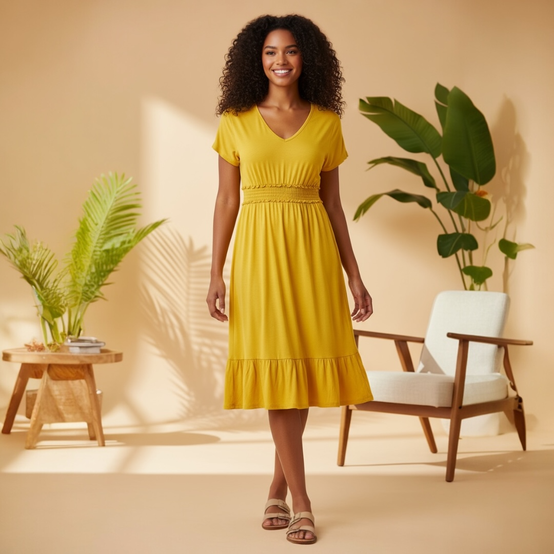 Sunshine Glow Midi Dress